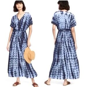 Knox Rose Tie Dye Wrap Maxi Dress – Blue & White – M